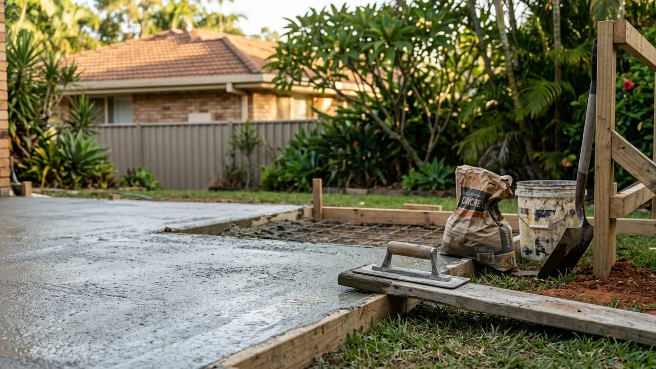 Brisbane concreting detail relevant to "Can you pour your own concrete slab or is it a job for a pro?"