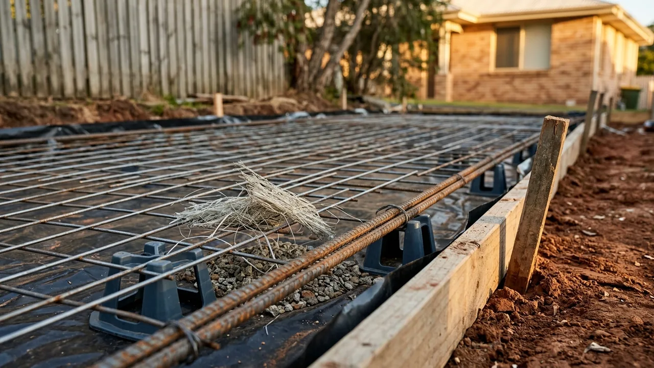 Brisbane concreting detail relevant to "Mesh, rebar, or fibres: what reinforcement does your slab actually need?"