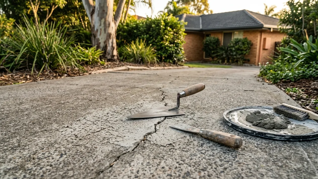 Brisbane concreting detail relevant to "Should you repair or replace your concrete driveway?"